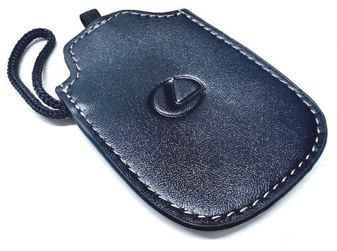 Genuine Lexus Black Leather Smart Access Key Glove (Black Loop / Silver Stitching)