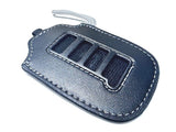 Genuine Lexus F-Sport Black Leather Smart Access Key Glove (Silver Loop / Silver Stitching)