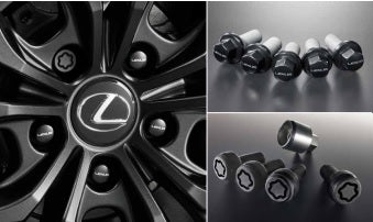 Genuine Lexus Japan 2024-2025 LC Wheel Hub Bolts with Lexus Logo Including Wheel Locks Set