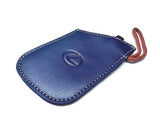 Genuine Lexus Blue Leather Smart Access Key Glove (Orange Loop / Silver Stitching)