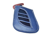 Genuine Lexus Blue Leather Smart Access Key Glove (Orange Loop / Silver Stitching)