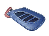 Genuine Lexus Blue Leather Smart Access Key Glove (Orange Loop / Silver Stitching)