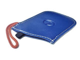Genuine Lexus Blue Leather Smart Access Key Glove (Orange Loop / Silver Stitching)