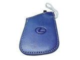 Genuine Lexus Blue Leather Smart Access Key Glove (Silver Loop / Silver Stitching)