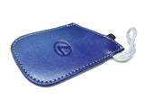 Genuine Lexus Blue Leather Smart Access Key Glove (Silver Loop / Silver Stitching)