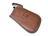 Genuine Lexus Brown Leather Smart Access Key Glove (Brown Loop / White Stitching)