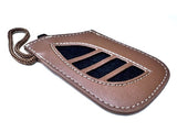 Genuine Lexus Brown Leather Smart Access Key Glove (Brown Loop / White Stitching)