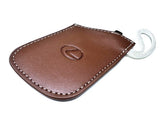 Genuine Lexus Brown Leather Smart Access Key Glove (White Loop / White Stitching)