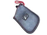 Genuine Lexus F-Sport Black Leather Smart Access Key Glove (Red Loop / Red Stitching)