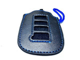 Genuine Lexus F-Sport Black Leather Smart Access Key Glove (Blue Loop / Blue Stitching)