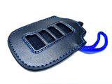 Genuine Lexus F-Sport Black Leather Smart Access Key Glove (Blue Loop / Blue Stitching)