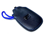 Genuine Lexus F-Sport Black Leather Smart Access Key Glove (Blue Loop / Blue Stitching)