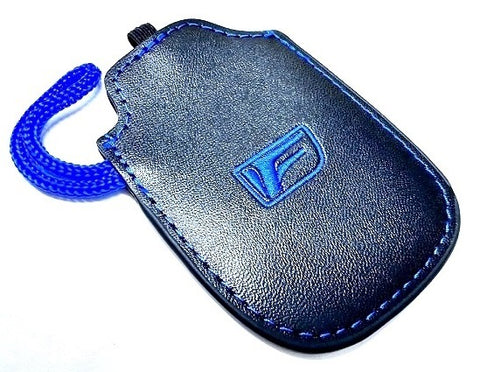 Genuine Lexus F-Sport Performance Black Leather Smart Access Key Glove (Blue Loop / Blue Stitching)