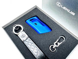 Genuine Lexus Japan Premium Leather Key Holder with Blue Smart Access Key Cover