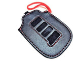 Genuine Lexus F-Sport Black Leather Smart Access Key Glove (Red Loop / Red Stitching)
