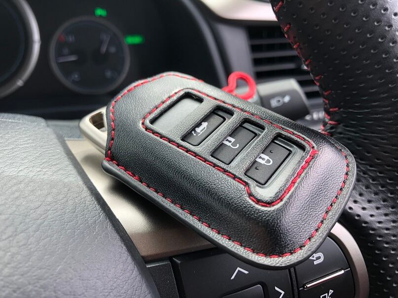 Genuine Lexus F-sport Black Leather Smart Access Key Glove (red Loop 