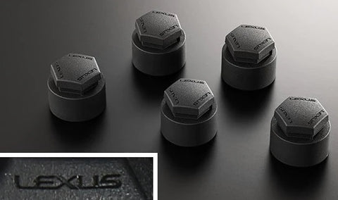 Genuine Lexus Japan 2022-2025 NX Matte Black Hub Bolt Caps with Lexus Logo (SET OF 20)