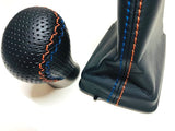 Genuine Lexus Japan 2016-2020 GS-F Punching Leather Shift Knob (Blue and Orange Stitching)