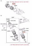 Genuine Lexus Japan 2006-2013 IS Oil Filter Element Kit