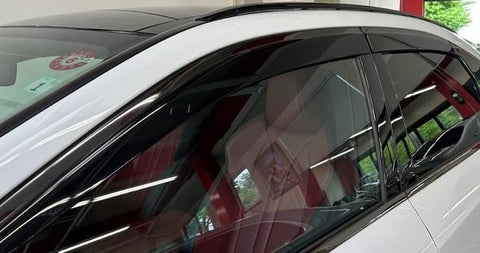 Premium Luxury Smoke Tinted Window Visor Rain Guard W/Clips & Chrome Trim  Compatible for 2019-2024 Lexus UX200 UX250H