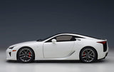 Lexus LFA 1/18 Scale Diecast Model Car (White with Carbon Roof and Carbon Rear Wing)