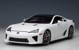 Lexus LFA 1/18 Scale Diecast Model Car (White with Carbon Roof and Carbon Rear Wing)