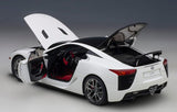 Lexus LFA 1/18 Scale Diecast Model Car (White with Carbon Roof and Carbon Rear Wing)