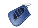 Genuine Lexus Blue Leather Smart Access Key Glove (Silver Loop / Silver Stitching)
