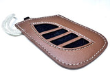 Genuine Lexus Brown Leather Smart Access Key Glove (White Loop / White Stitching)