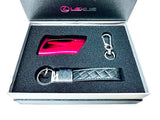 Genuine Lexus Japan Premium Leather Key Holder with Red Smart Access Key Cover