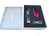 Genuine Lexus Japan Premium Leather Key Holder with Red Smart Access Key Cover