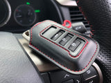 Genuine Lexus F-Sport Black Leather Smart Access Key Glove (Red Loop / Red Stitching)