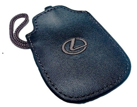 Genuine Lexus Black Leather Smart Access Key Glove (Brown Loop / Brown Stitching)