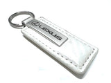 Lexus White Leather Key Chain