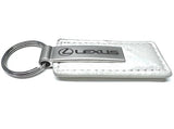 Lexus White Leather Key Chain