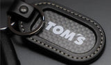 TOM'S JAPAN CFRP Carbon and Black Leather Premium Key Holder