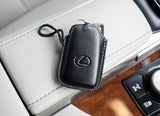 Genuine Lexus Black Leather Smart Access Key Glove (Black Loop / Silver Stitching)