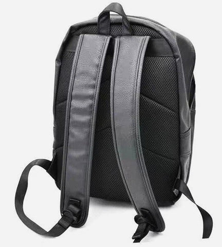black leather sporty backpack Lexus F-Sport Black Leather Backpack