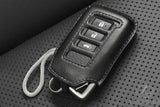 Genuine Lexus F-Sport Black Leather Smart Access Key Glove (Silver Loop / Silver Stitching)