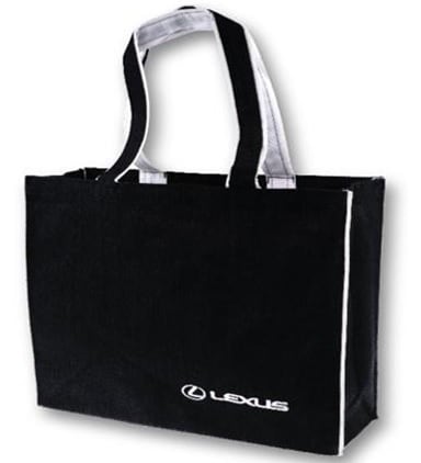 Lexus Black/White Jute Tote Bag