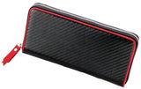 TRD JAPAN Carbon Pattern Leather Long Wallet with Red Line
