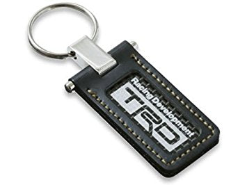 TRD JAPAN Black Leather and Carbon Key Ring