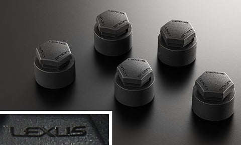 Genuine Lexus Japan 2021-2023 IS Matte Black Hub Bolt Caps with Lexus Logo (SET OF 20)