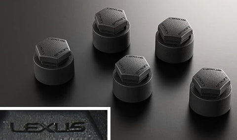Genuine Lexus Japan 2022-2023 NX Matte Black Hub Bolt Caps with Lexus Logo (SET OF 20)