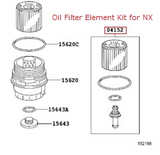 Genuine Lexus Japan 2015-2021 NX Oil Filter Element Kit