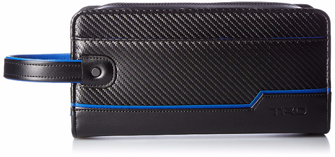 TRD JAPAN Carbon Pattern Leather Toiletry Bag